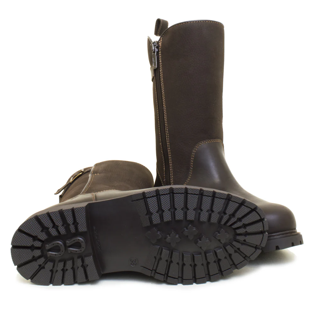 Quebec Waterproof Zip-up Wool Lined Boots - Brown - Image 8