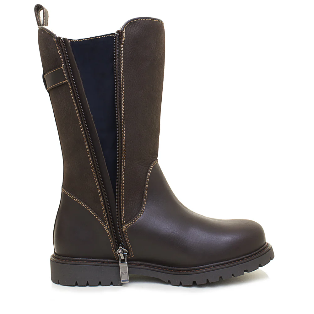 Quebec Waterproof Zip Up Mid Calf Boots - Brown - Image 4